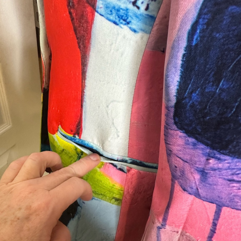 Colorblock Abstract Print Blazer - Multicolor - Picture 6 of 10